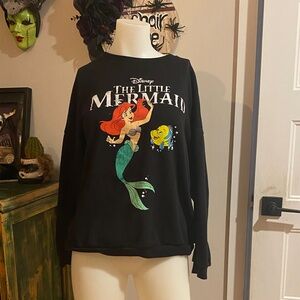 Disney Black Sweatshirt with Ariel and Flounder